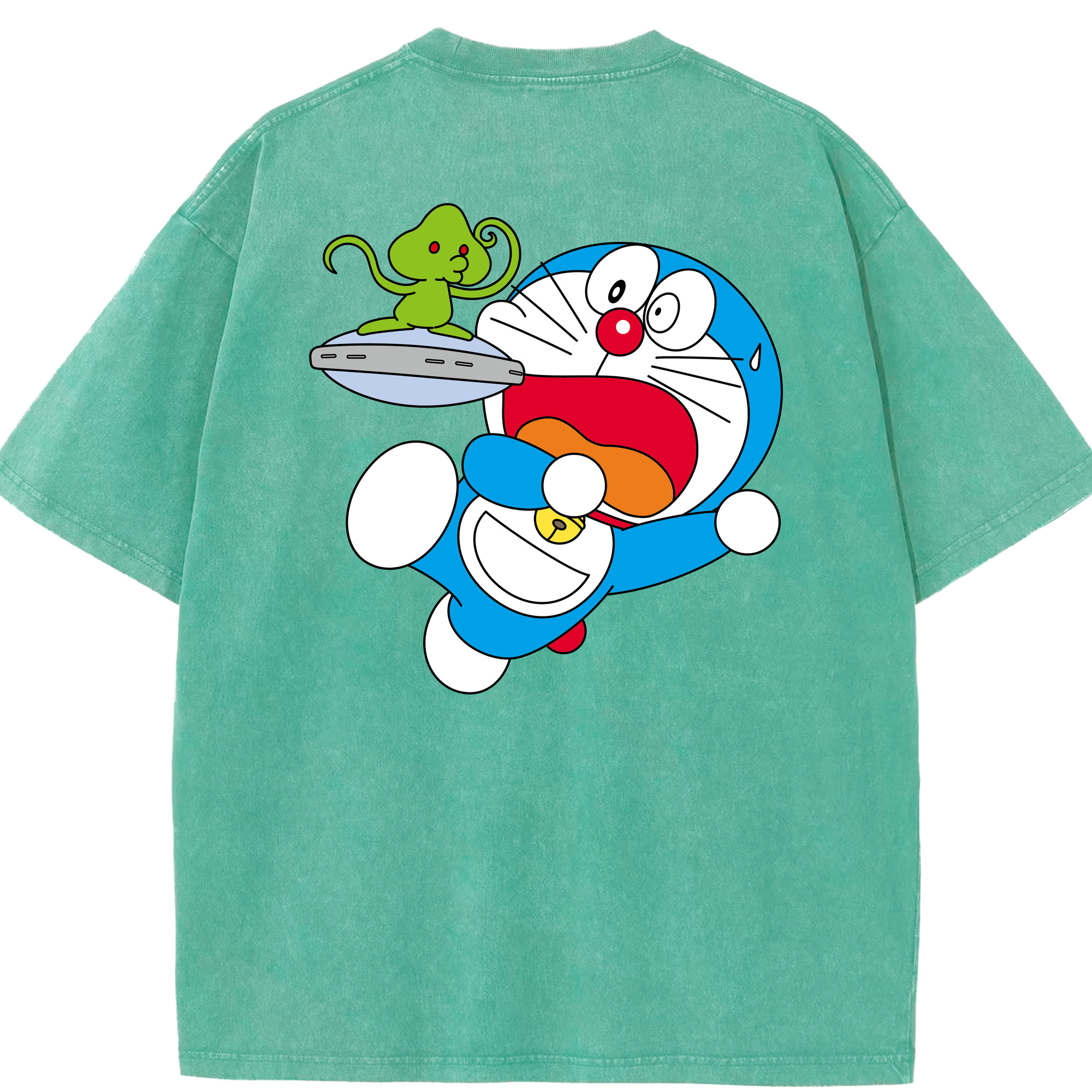 （画像用） ドラえもん Doraemon 綿100% ヴィンテージ風 半袖Tシャツ（背面プリント）